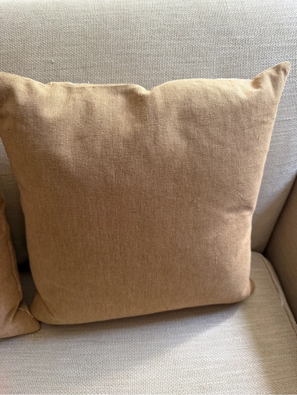 Pair Crate & Barrel Cotton Seychelles Throw Pillows Feather Insert
